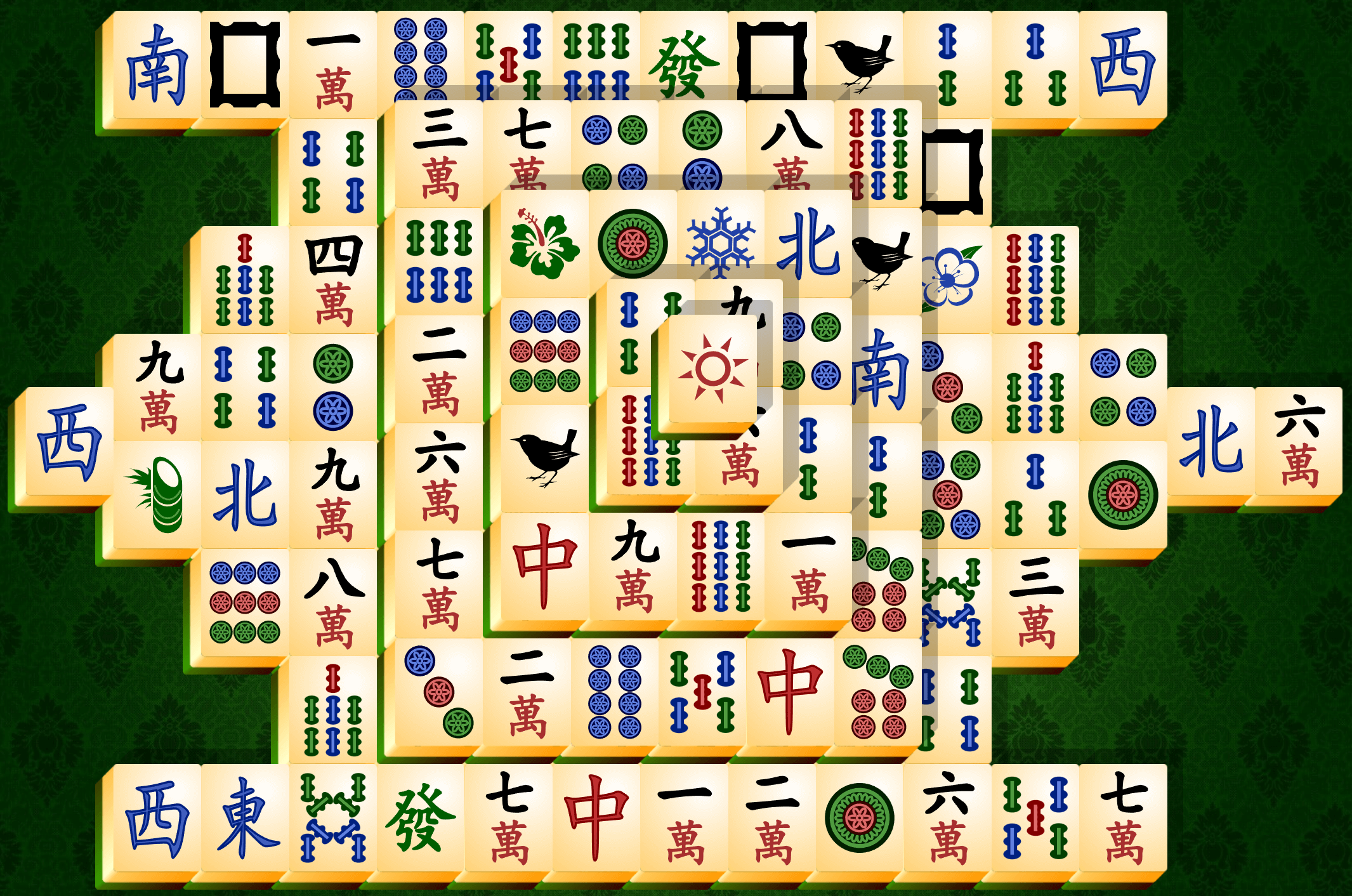Mahjong Solitär, das Schildkröten-Layout